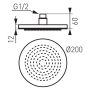 Ferro Rondo fejzuhany gömbcsuklóval 20 cm, króm DSN01