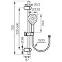 Ferro Mulo Zuhanyszett 3 funkcióskézizuhannyal és 150 cm hosszú zuhanycsővel, króm N334