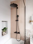 Ferro Trevi Black fekete zuhanyrendszer termosztátos csapteleppel NP75-TRV7U-BL