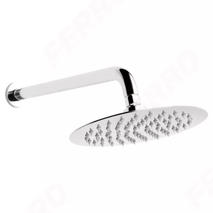 Ferro Slimline ívelt 20 cm fejzuhany zuhanykarral, króm NPT11