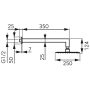 Ferro Slimline szögletes fejzuhany 25x25 cm, fekete NPT14BL