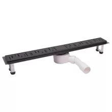   Ferro Ora zuhanyfolyóka polírozott ráccsal 70 cm, matt fekete OL1-70-BL