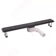   Ferro Rozsdamentes acél zuhanyfolyóka polírozott ráccsal 80 cm, matt fekete OL80-BL