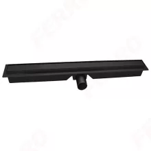   Ferro Super Slim Pro rozsdamentes burkolható zuhanyfolyóka polírozott ráccsal 60 cm, matt fekete OLSP1-60-BL