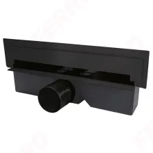   Ferro Wall Slim rozsdamentes fali zuhanyfolyóka polírozott ráccsal 30 cm, matt fekete OLWS1-BL