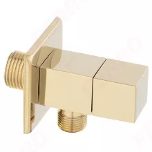   Ferro Quadro szögletes sarokszelep rozettával 1/2-3/8, arany Z293-G