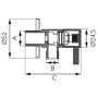 Ferro Rotondo kerek sarokszelep 1/2-3/8 PVD bevonattal, arany Z295-G