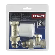 Ferro egyenes termosztátos radiátorszelep szett ZTB01