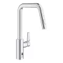 Grohe QuickFix Start elemes elektronikus konyhai mosogató keverőcsap kihúzható zuhanyfejjel króm