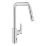 Grohe QuickFix Start elektronikus konyhai mosogató keverőcsap kihúzható zuhanyfejjel rozsdamentes acél