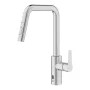 Grohe QuickFix Start elektronikus konyhai mosogató keverőcsap kihúzható zuhanyfejjel rozsdamentes acél