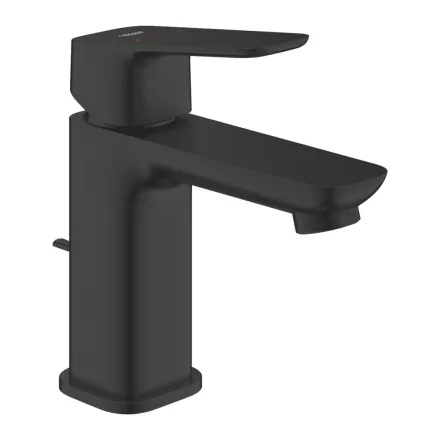 Grohe Cubeo mosdócsaptelep S méret, húzórudas leeresztőgarnitúrával, matt fekete 1016942430
