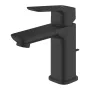 Grohe Cubeo mosdócsaptelep S méret, húzórudas leeresztőgarnitúrával, matt fekete 1016942430