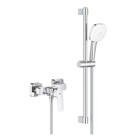 Grohe Cubeo falon kívüli zuhanycsaptelep Tempesta Cube 110 zuhanysín készlettel, króm 1018250000