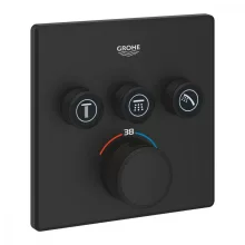   Grohe Grohtherm Smartcontrol falba süllyesztett termosztátos keverő 3 fogyasztóhoz, fantom fekete 102167KF00