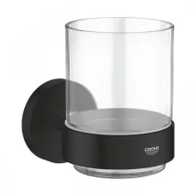   Grohe Essentials Kristálypohár, fém fali tartókonzollal, matt fekete 1022562430