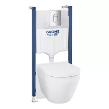 Grohe QuickFix Solido Euro Ceramic WC-készlet 5 az 1-ben Vortex öblítésű fali WC fehér