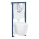 Grohe Solido Compact 5 az 1-ben WC-szett tartállyal, fali WC-vel, króm nyomólappal 103846SH00