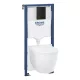Grohe Solido Compact 5 az 1-ben WC-szett tartállyal, fali WC-vel, matt fekete nyomólappal 103847SH00
