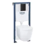 Grohe Solido Compact 5 az 1-ben WC-szett tartállyal, fali WC-vel, matt fekete nyomólappal 103847SH00