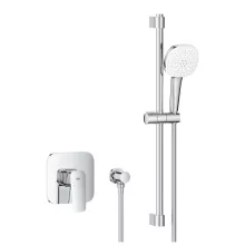   Grohe Cubeo falba süllyesztett zuhanycsaptelep Tempesta Cube 110 zuhanysín készlettel, króm 1053350000