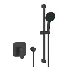   Grohe Cubeo rejtett egykaros zuhanycsaptelep Tempesta Cube 110 zuhanysín készlettel, matt fekete 1053352430