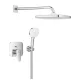 Grohe Cubeo falba süllyesztett két funkciós zuhanyrendszer Tempesta 250 fejzuhannyal és zuhanyszettel, króm 1053360000
