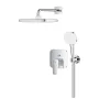 Grohe Cubeo falba süllyesztett két funkciós zuhanyrendszer Tempesta 250 fejzuhannyal és zuhanyszettel, króm 1053360000