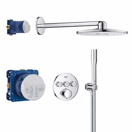 GROHE QuickFix Precision SmartControl falsík alatti termosztátos zuhanyrendszer, króm, 1072450000