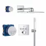 GROHE QuickFix Precision SmartControl falsík alatti szögletes termosztátos zuhanyrendszer, króm 1072460000