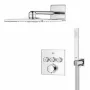 GROHE QuickFix Precision SmartControl falsík alatti szögletes termosztátos zuhanyrendszer, króm 1072460000