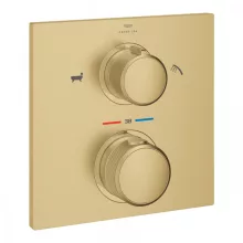   Grohe Allure termosztátos zuhanycsaptelep 2 fogyasztóhoz, zuhanyváltóval, szálcsiszolt világos arany 19446GN2