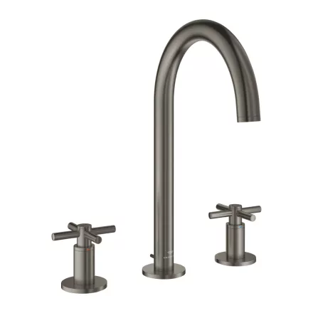 Grohe Atrio 3-lyukas mosdócsaptelep L-es méret, húzórudas leeresztővel, szálcsiszolt grafit 20643AL0