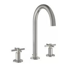   Grohe Atrio 3-lyukas mosdócsaptelep L-es méret, húzórudas leeresztővel, rozsdamentes acél hatású 20643DC0