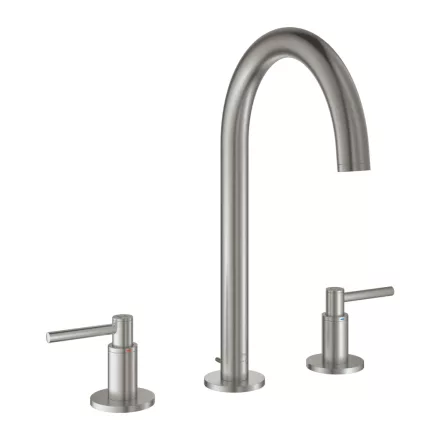 Grohe Atrio két karos mosdócsaptelep L-es méret húzórudas leeresztővel, rozsdamentes acél hatású 20649DC0