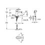 Grohe QuickFix Start Mosdócsaptelep S-es mérettel és bidé kézi zuhannyal, króm 23123003