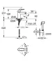 Grohe Eurosmart egykaros csaptelep bidé kézizuhannyal, S-es méret, matt fekete 231242433