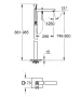 Grohe Eurocube Joy egykaros kádtöltő csaptelep zuhanyváltóval, padlóra szerelhető, króm 23667001