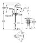 Grohe Eurosmart S méret mosdócsaptelep Click Clack leeresztővel, matt fekete 239682433