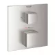 Grohe Grohtherm Cube termosztátos zuhanycsaptelep beépített elzáró/váltó szeleppel, rozsdamentes acél hatású 24154DC0