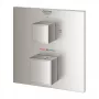 Grohe Grohtherm Cube termosztátos zuhanycsaptelep beépített elzáró/váltó szeleppel, rozsdamentes acél hatású 24154DC0