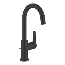   Grohe QuickFix Start egykaros mosdó csaptelep L méret húzórudas lefolyógarnitúrával, matt fekete 242032432