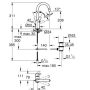 Grohe QuickFix Start egykaros mosdó csaptelep L méret húzórudas lefolyógarnitúrával, matt fekete 242032432