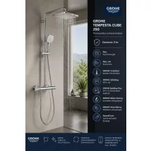   Grohe Tempesta Cosmopolitan System 250 Cube falra szerelhető termosztátos zuhanyrendszer, króm 26689001