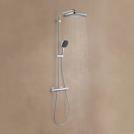 Grohe QuickFix Vitalio Comfort 250 fali termosztátos zuhanyrendszer, króm 26696001