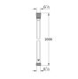 Grohe QuickFix VitalioFlex Silver zuhanycső 200 cm csavarodásgátlóval, króm 27507001