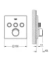 Grohe SmartControl falsík mögötti keverő 3 fogyasztóra 29149000