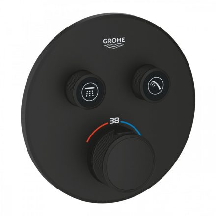 Grohe Grohtherm SmartControl falsík mögötti termosztát, 2 fogyasztós, fantom fekete 29507KF0