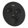 Grohe Grohtherm SmartControl falsík mögötti termosztát, 2 fogyasztós, fantom fekete 29507KF0