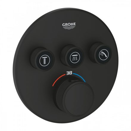 Grohe Grohtherm SmartControl 3 fogyasztós termosztát falsík alatti szereléshez, fantom fekete 29508KF0